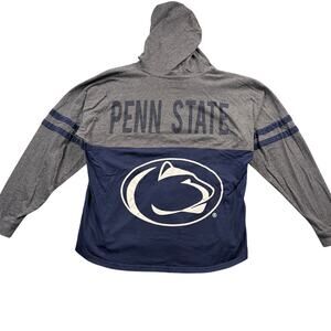 Women's Penn State Hooded Long Sleeve Shirt XL Colorblock PSU Hoodie Loose Fit